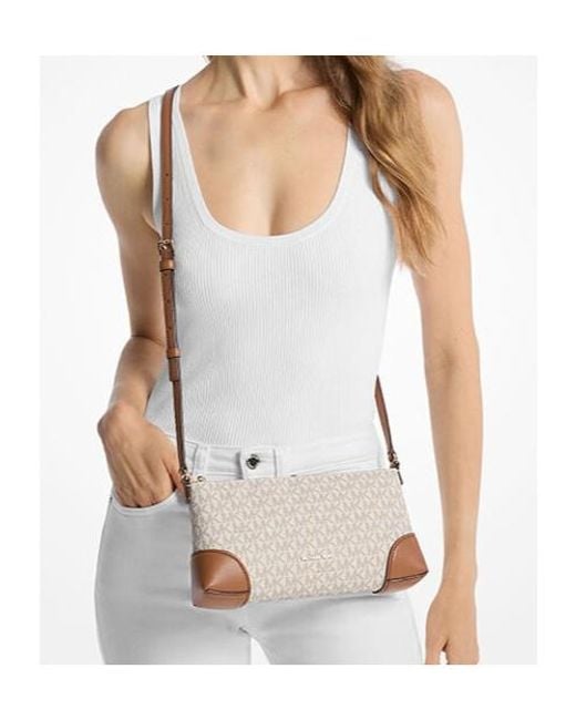 Michael Kors Natural Murphy Small Signature Logo Crossbody Bag
