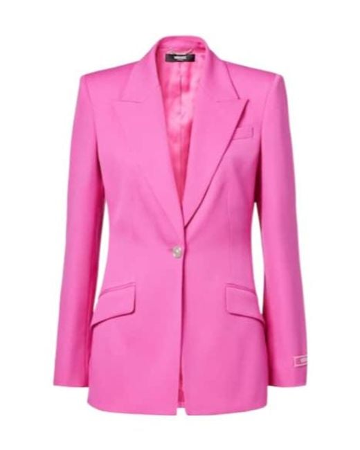 Versace Pink Medusa Wool Blazer