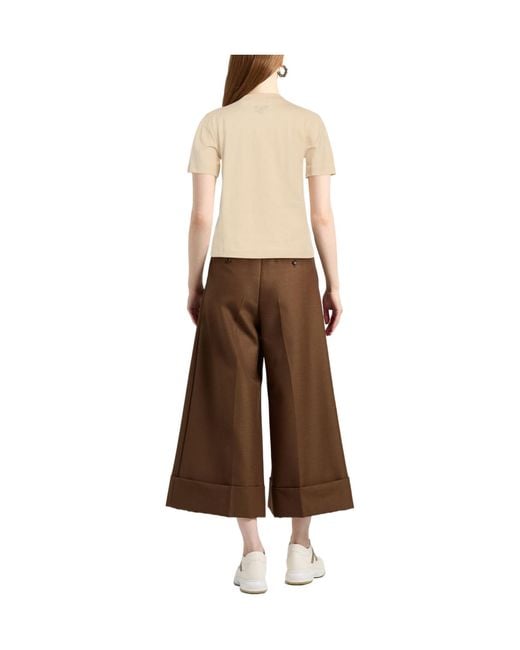 Burberry Natural Solid-Color Short-Sleeved Crew Neck T-Shirt