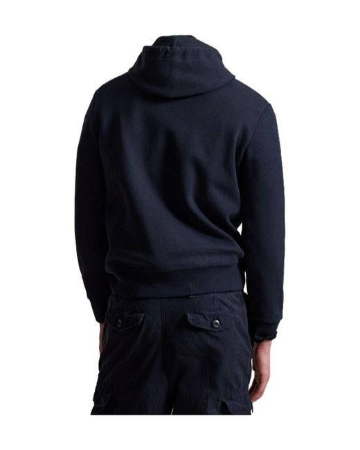 Polo Ralph Lauren Blue Embroidered Pony Hoodie for men