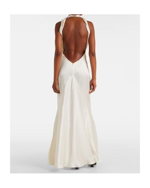 The Attico White Satin Dress