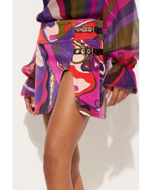 Emilio Pucci Red Printed Skirt