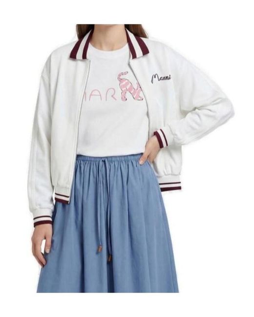 Marni White Zipped Sweatshirt