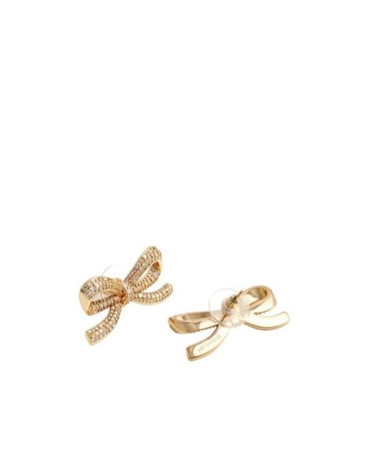 Self-Portrait Metallic Embellished Bow Earrings