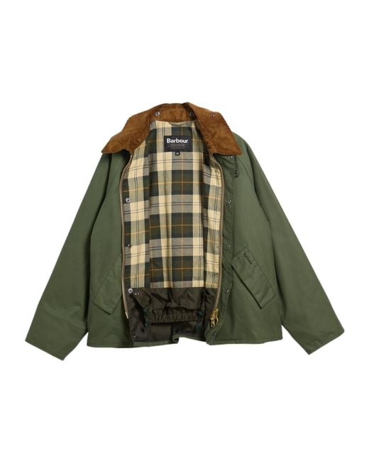 Barbour Green Corduroy Collar Buttoned Jacket for men
