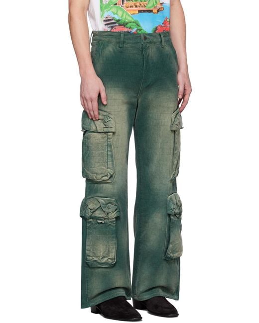 Amiri Green Jacquard Utility Pants for men