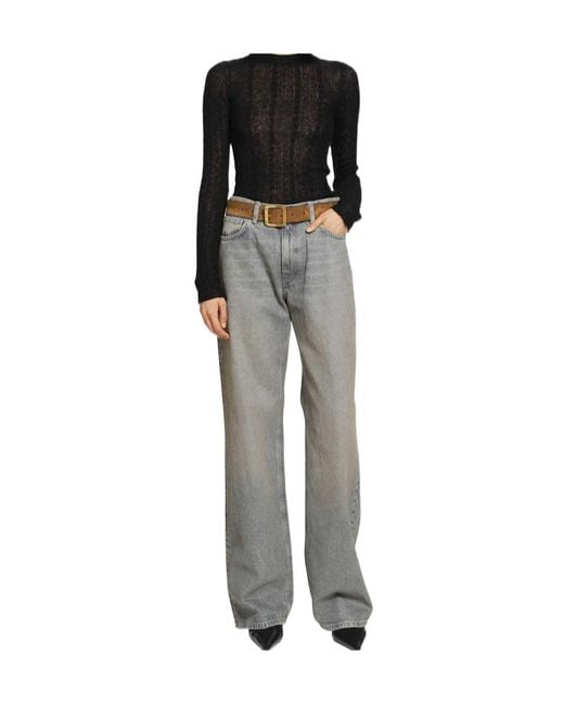 Haikure Black Sey Semi-Sheer Knitwear