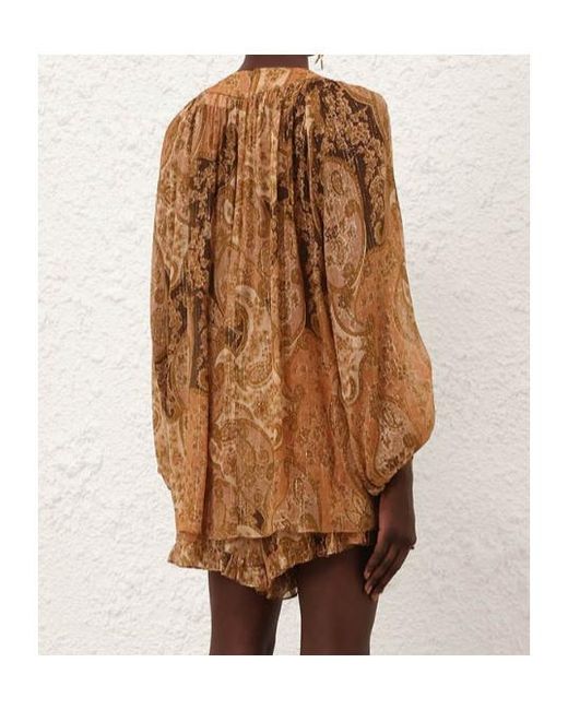 Zimmermann Brown Carousel Batwing Top