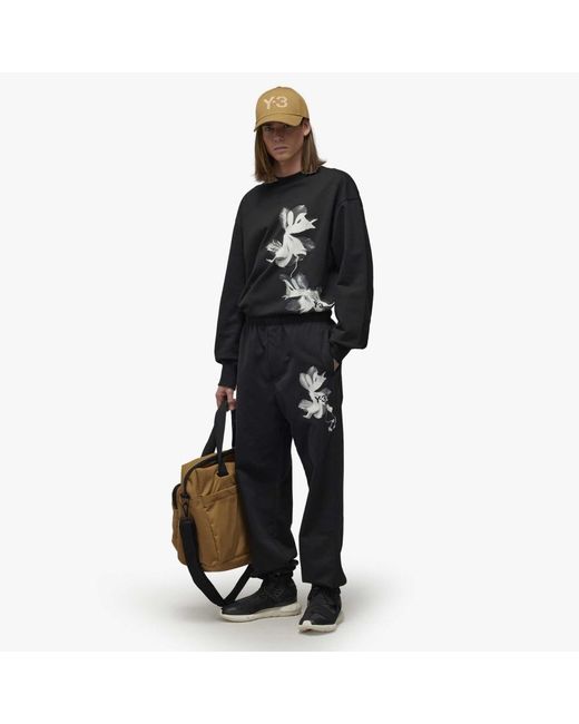 Y-3 Black Graphic Sweatpants for men