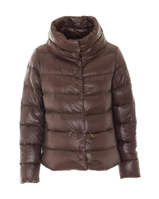 Herno Brown Long-Sleeved Padded Jacket