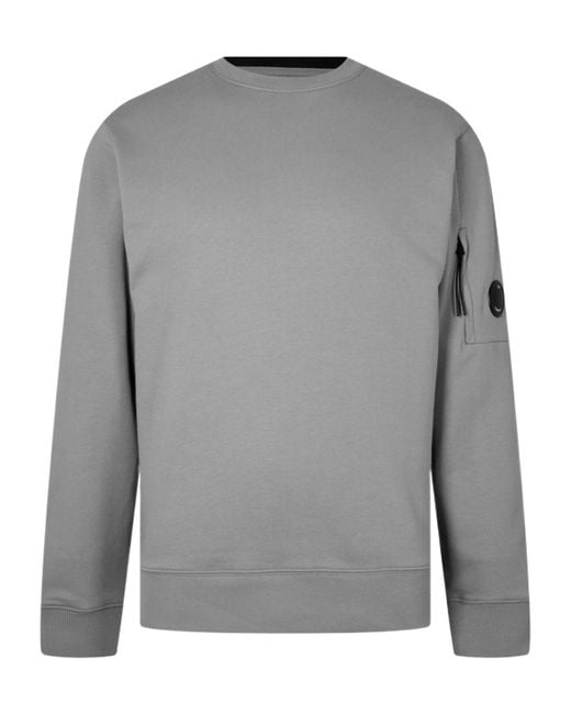 C P Company Gray Lens Crew-Neck Sweatshirt for men