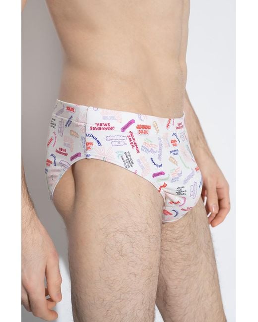Jacquemus White Swimming Trunks for men