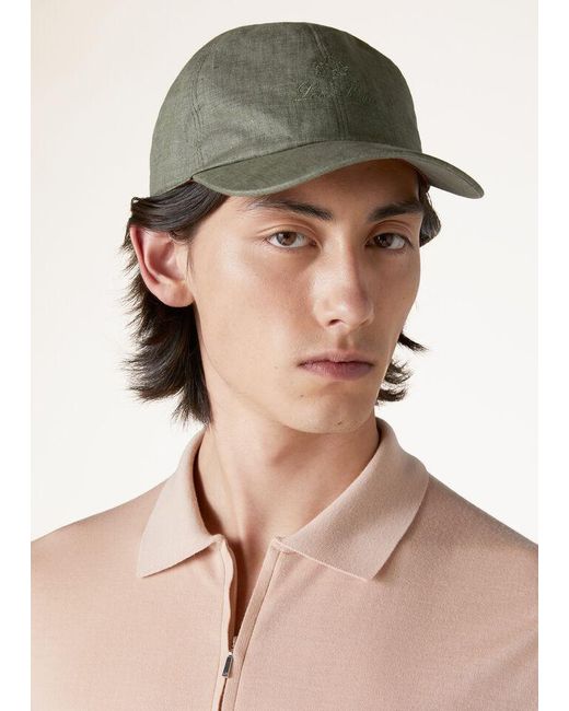 Loro Piana Green Logo Hat for men