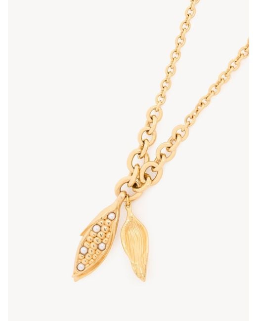 Chloé White Corn Pendant Necklace
