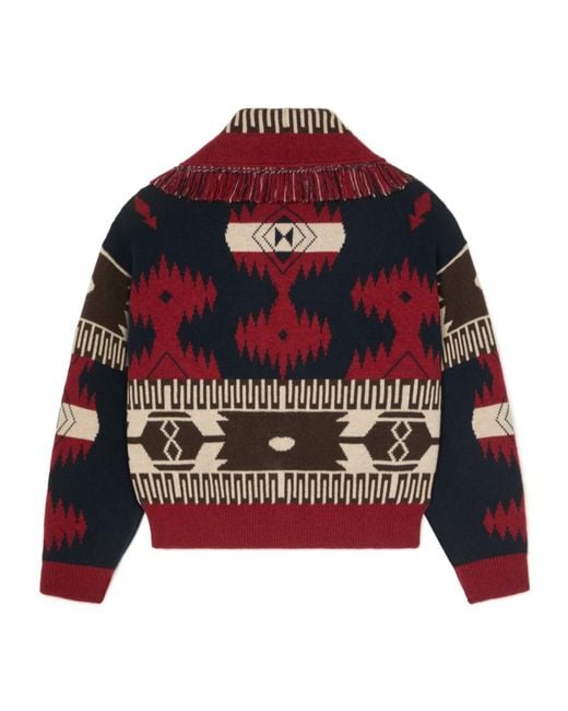 Alanui Red Icon Jacquard Cardi-Bomber
