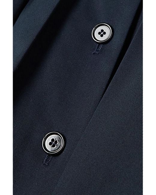 Patou Blue Belted Pleated Cotton-Twill Mini Skirt