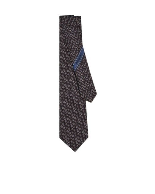 Ferragamo Black Ferragamo Gancini Jacquard Tie for men