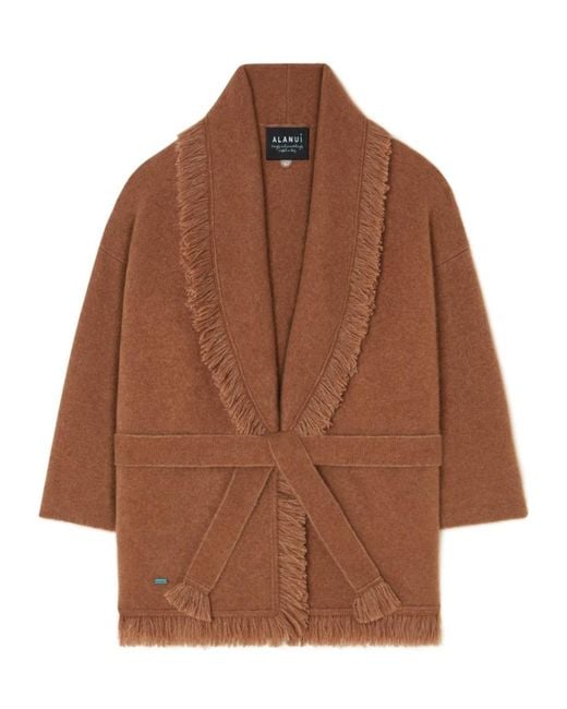 Alanui Brown Finest Fringed-Edge Cardigan