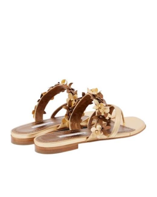 Manolo Blahnik Brown Elegant Cross-Strap Versatile Sandals