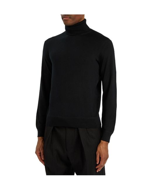 Tom Ford Black Roll-Neck Fine-Knit Wool Jumper for men