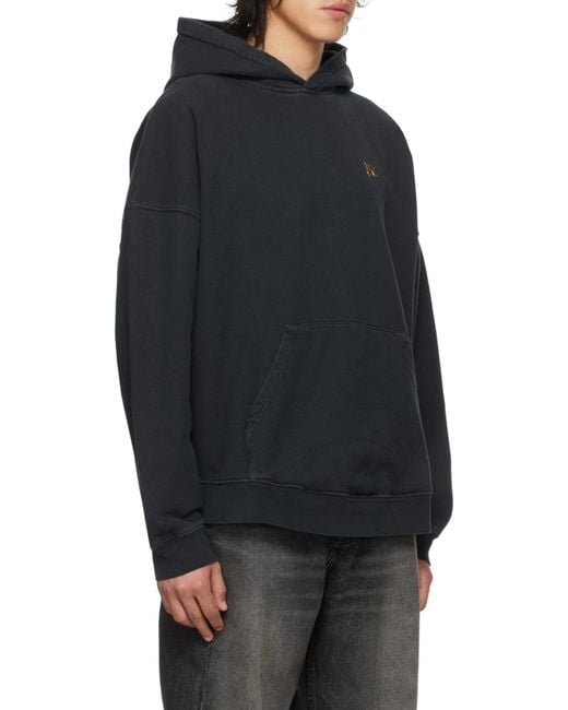 Palm Angels Black Back Foggy Logo Printed Hoodie for men