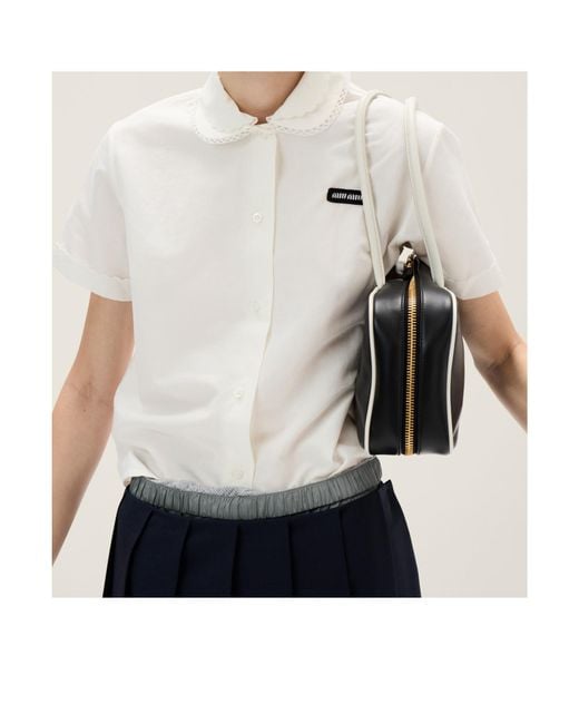 Miu Miu White Short-Sleeved Button-Up Shirt