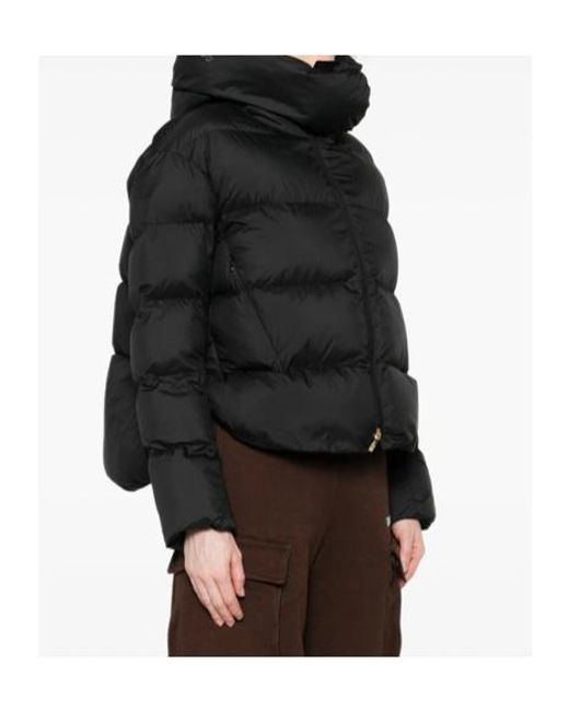 Pinko Black Zip-Up Hooded Coat