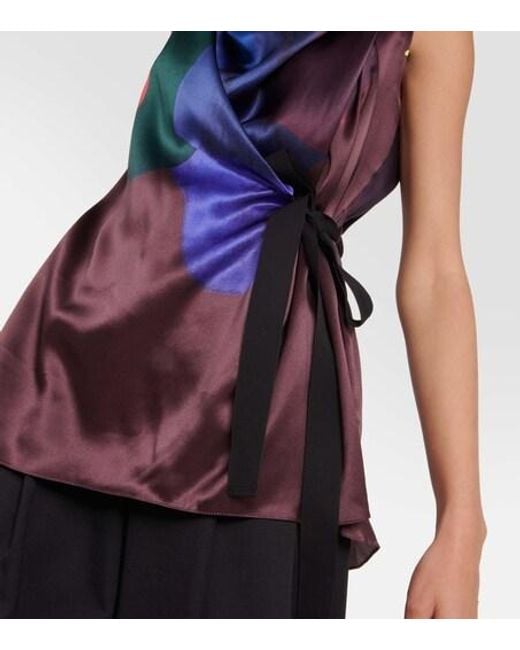 Roksanda Multicolor Printed Self-Tie Silk Top