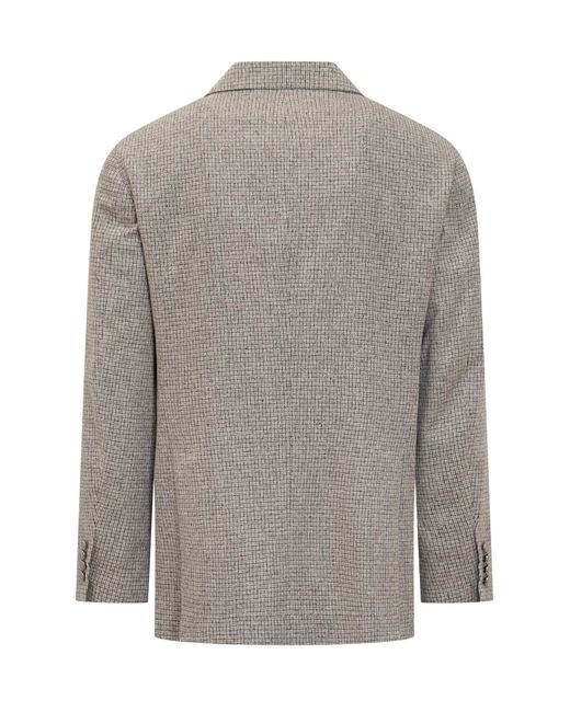 Brunello Cucinelli Gray Single-Breasted Tailored Jacket for men