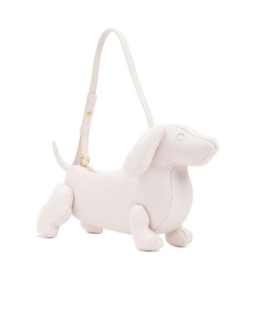 Thom Browne White Hector Zipped Shoulder Bag