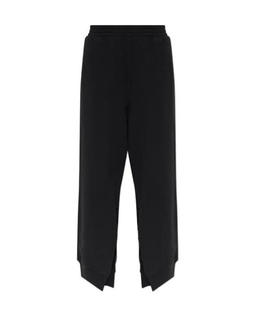 MM6 by Maison Margiela Black Slits Detailed Sweatpants