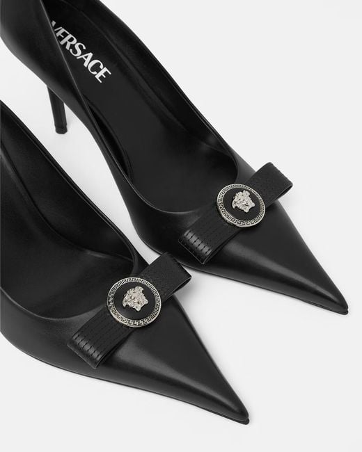 Versace Black Gianni Ribbon Pumps