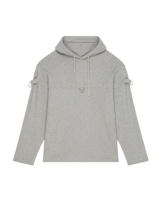 Givenchy Gray D-Ring Drawstring Hoodie for men