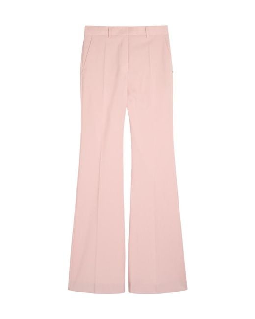 Sportmax Pink Flared-Leg Wool Trousers