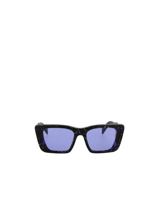Prada Blue Oversized Rectangular-Frame Sunglasses