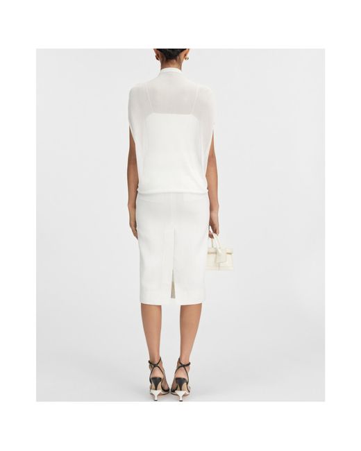 Jacquemus White Le Haut Capa Semi-Sheer Knitted Top