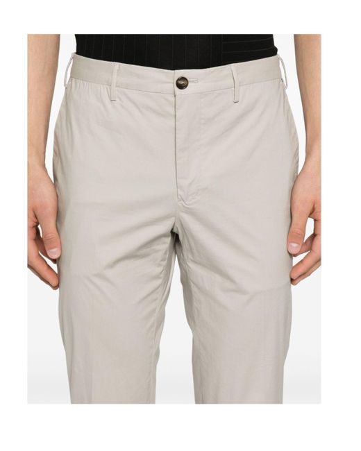 Incotex White Concealed Fly Pants for men