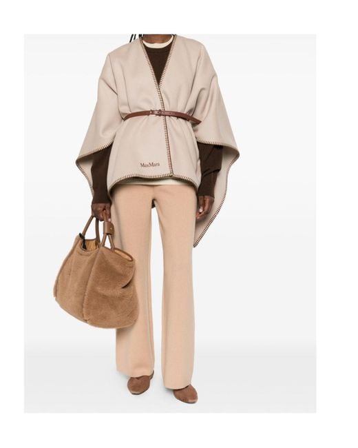 Max Mara Natural Colomba Belted Cape