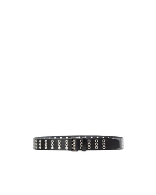 Ann Demeulemeester White Eyelet-Embellished Leather Belt