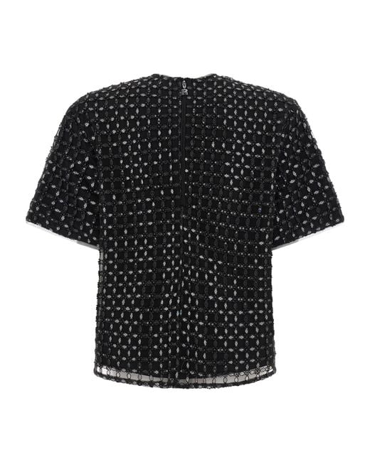 ROTATE BIRGER CHRISTENSEN Black Beaded Oversized Top