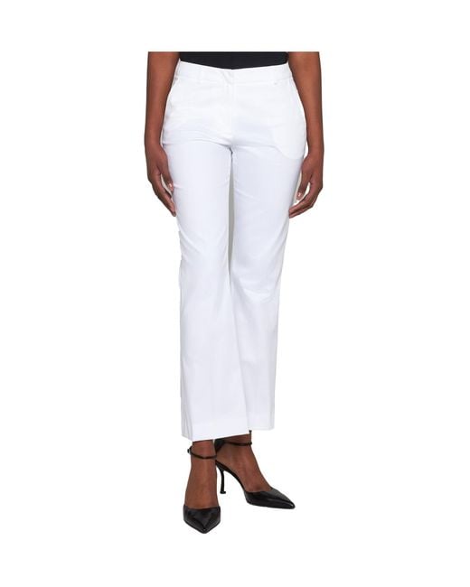 Pt Pantaloni White Pantaloni Torino Flared Stretch Pants
