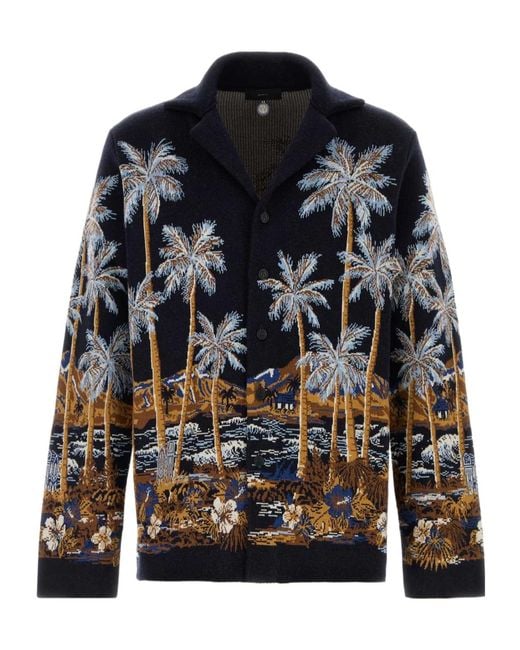 Alanui Blue Long-Sleeved Sweater for men
