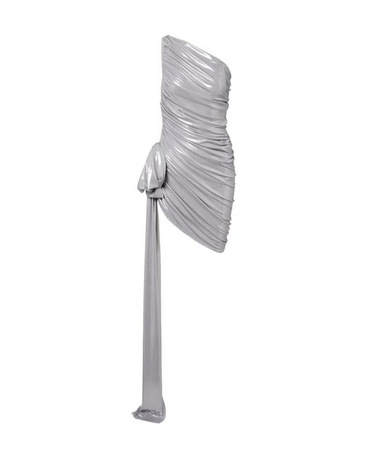 Norma Kamali Gray Pickleball Diana Ruched Minidress