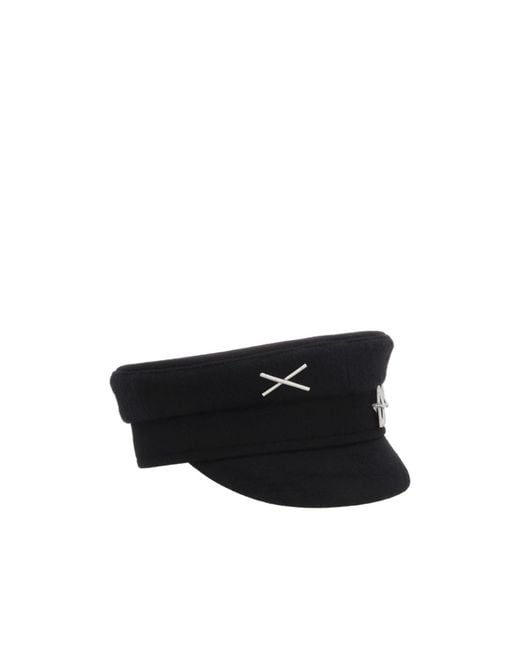 Ruslan Baginskiy Black Embellished Baker Boy Hat