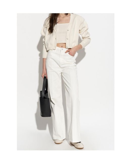 Officine Generale White Eliane Square-Neck Top