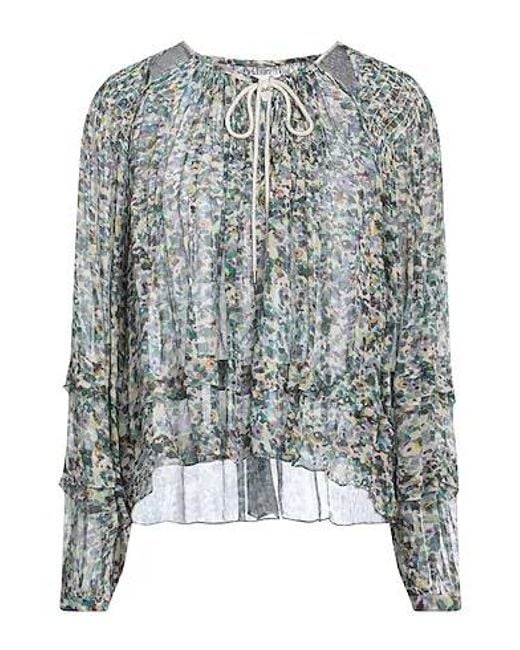 Isabel Marant Gray Colorful Chiffon Bohemian Top