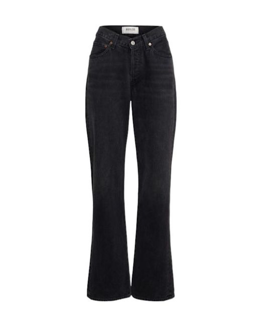 Agolde Black Kelly V-Waist Straight Leg Jeans
