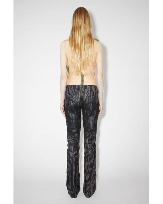 Acne Gray Faded-Effect Flared Trousers