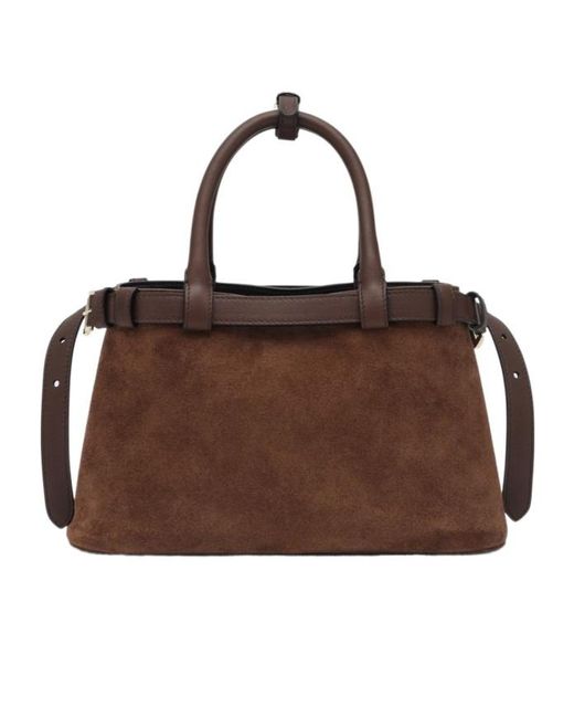 Prada Brown Suede Buckle Handbag
