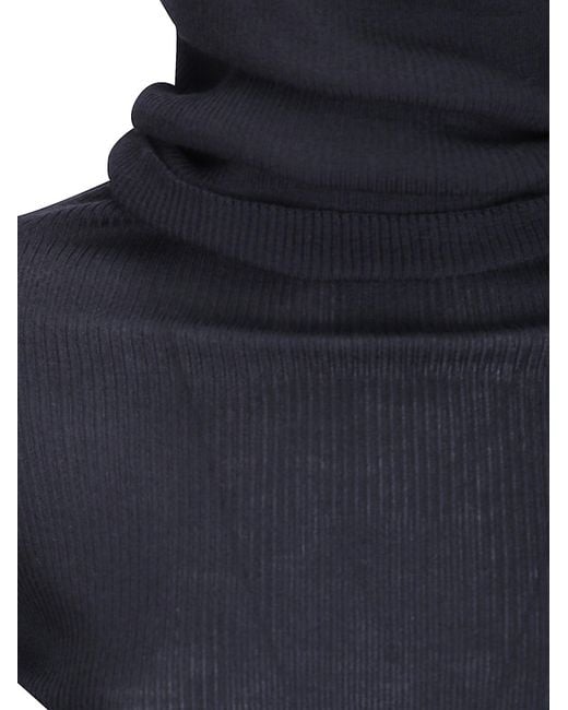 Rick Owens Blue Tube Turtleneck Knitted Dress